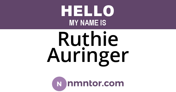 Ruthie Auringer