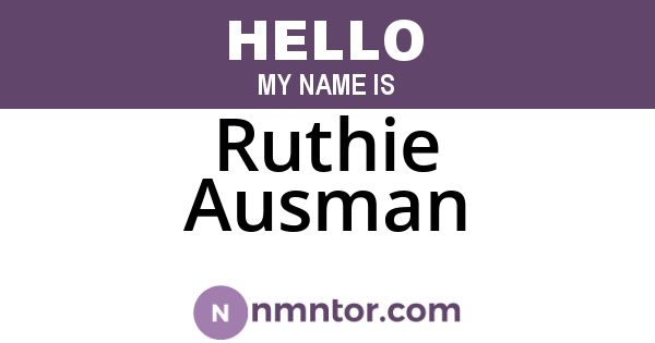 Ruthie Ausman