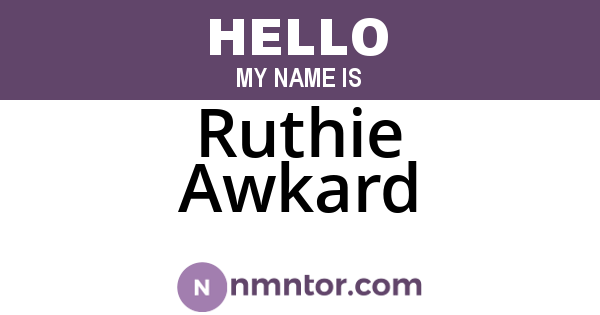 Ruthie Awkard
