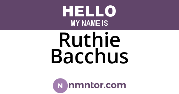 Ruthie Bacchus