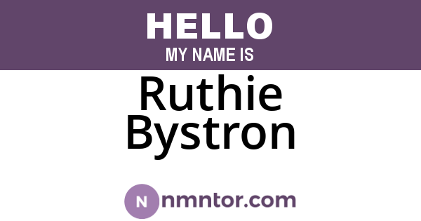 Ruthie Bystron