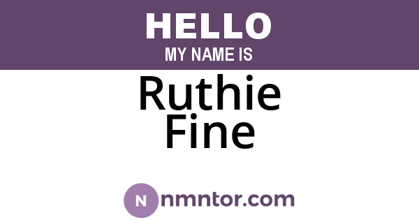 Ruthie Fine