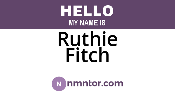 Ruthie Fitch