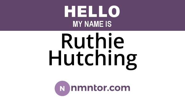 Ruthie Hutching