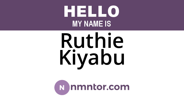 Ruthie Kiyabu