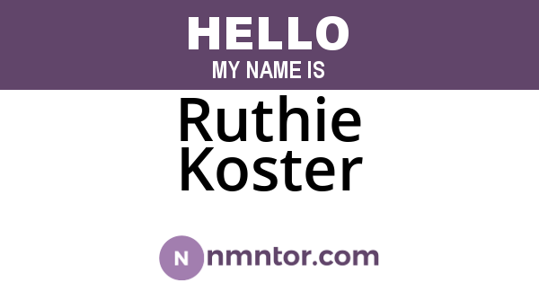 Ruthie Koster