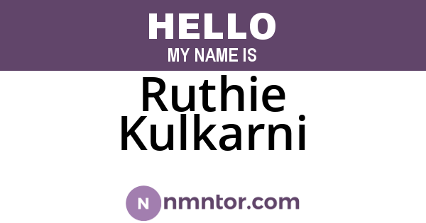 Ruthie Kulkarni