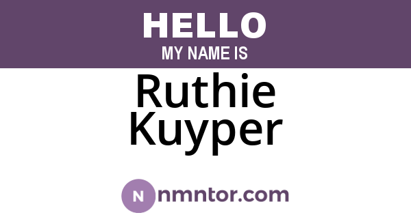 Ruthie Kuyper