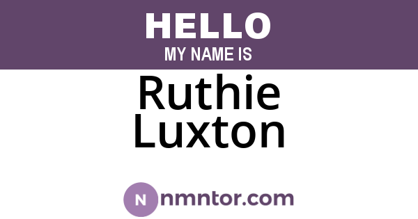Ruthie Luxton