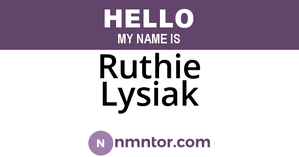 Ruthie Lysiak