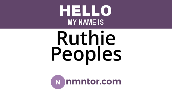 Ruthie Peoples
