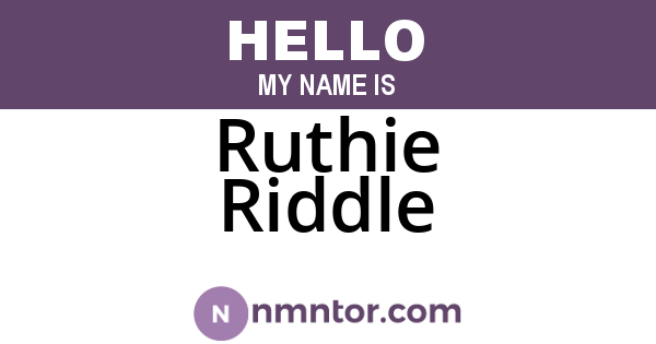 Ruthie Riddle