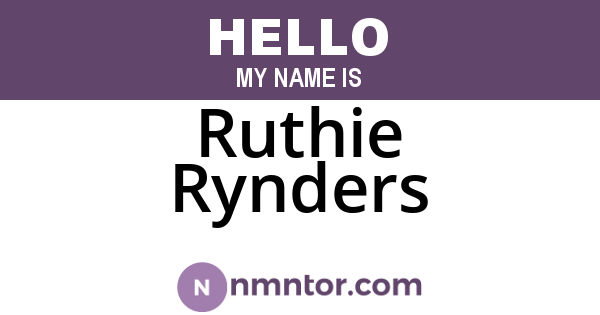 Ruthie Rynders