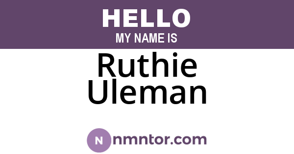 Ruthie Uleman