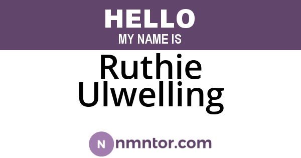 Ruthie Ulwelling
