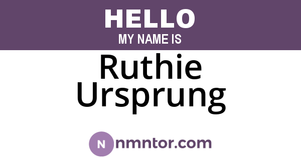 Ruthie Ursprung
