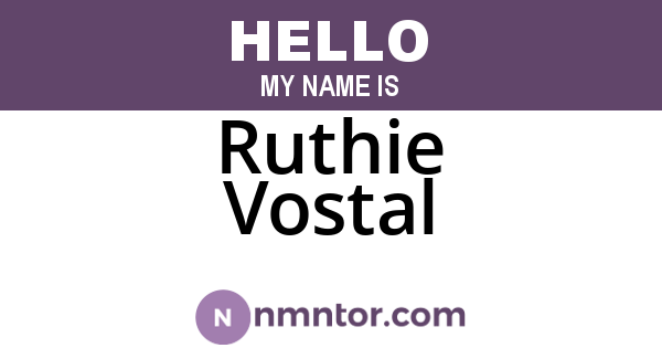 Ruthie Vostal