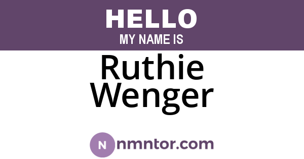 Ruthie Wenger