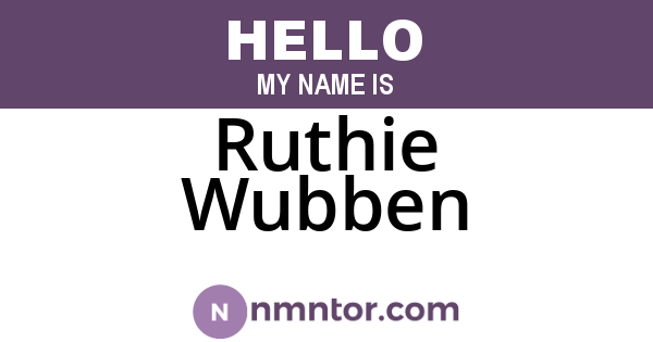 Ruthie Wubben