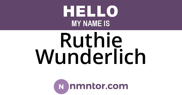 Ruthie Wunderlich