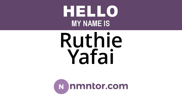 Ruthie Yafai