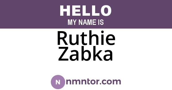 Ruthie Zabka