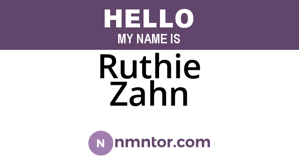Ruthie Zahn