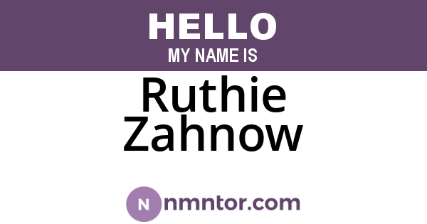 Ruthie Zahnow