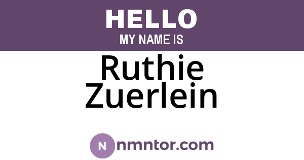 Ruthie Zuerlein