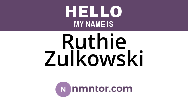 Ruthie Zulkowski