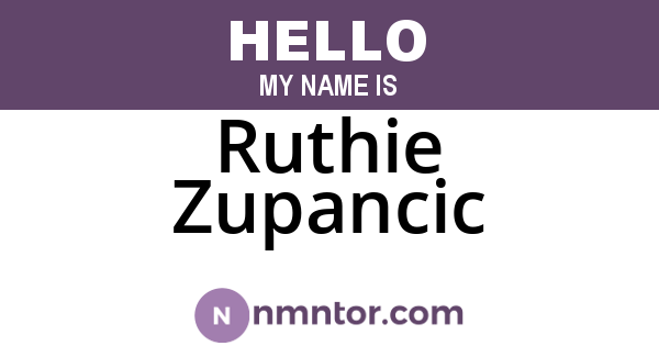 Ruthie Zupancic