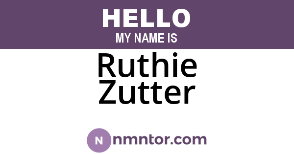 Ruthie Zutter