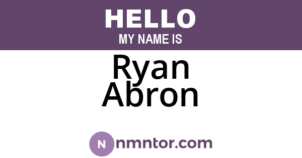Ryan Abron