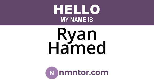 Ryan Hamed