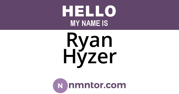 Ryan Hyzer