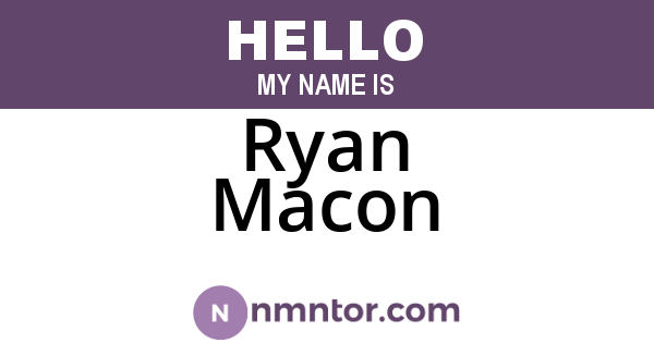 Ryan Macon