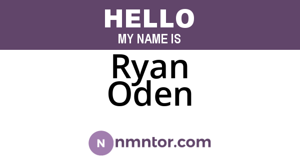 Ryan Oden