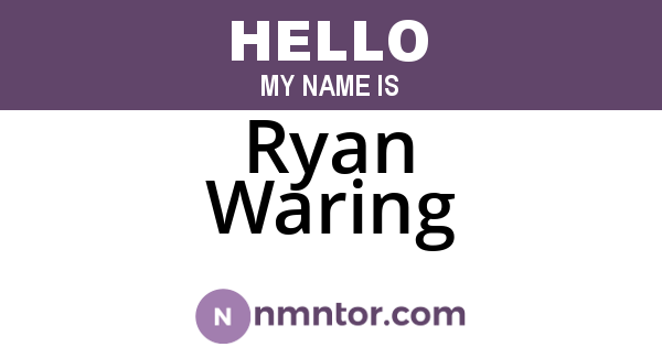 Ryan Waring