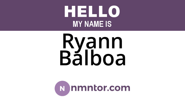 Ryann Balboa