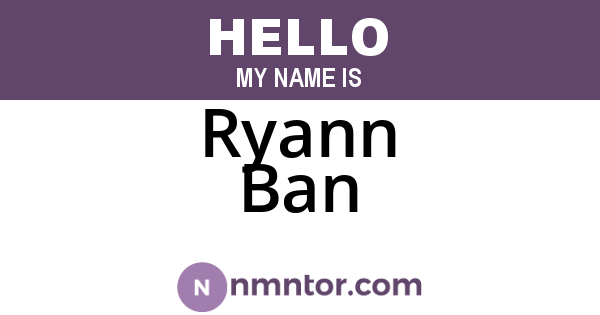 Ryann Ban