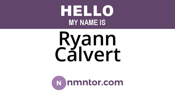 Ryann Calvert