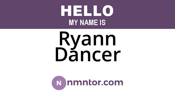 Ryann Dancer