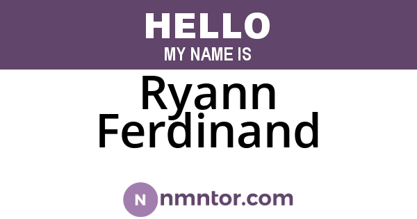Ryann Ferdinand