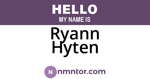 Ryann Hyten