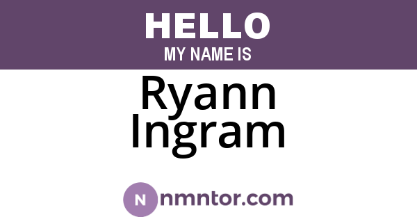 Ryann Ingram