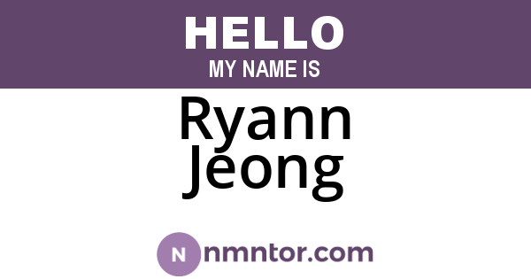Ryann Jeong