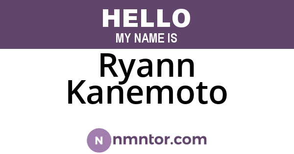 Ryann Kanemoto