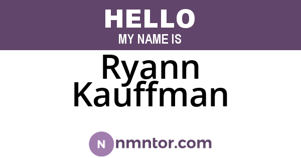 Ryann Kauffman