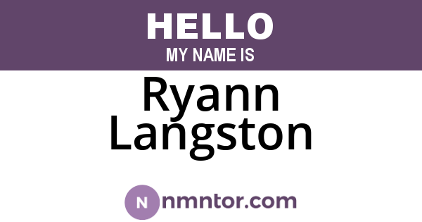 Ryann Langston