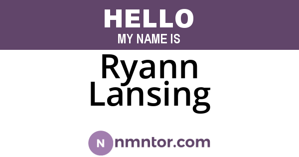 Ryann Lansing